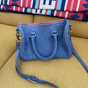 Claire Vivier Suede Crossbody Blue Satchel | Claire V